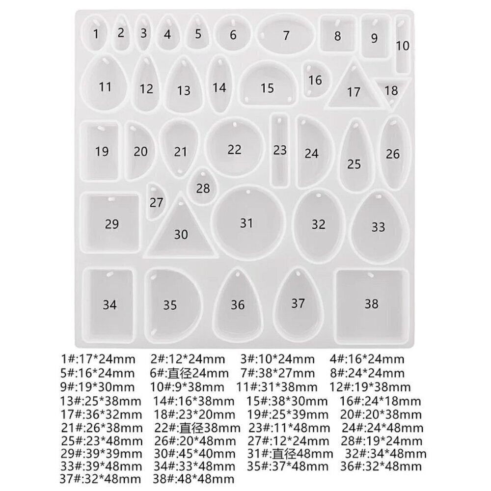 Multi-Shapes Gem Pendant Silicone Resin Mold, Resin Jewelry Pendant Mold